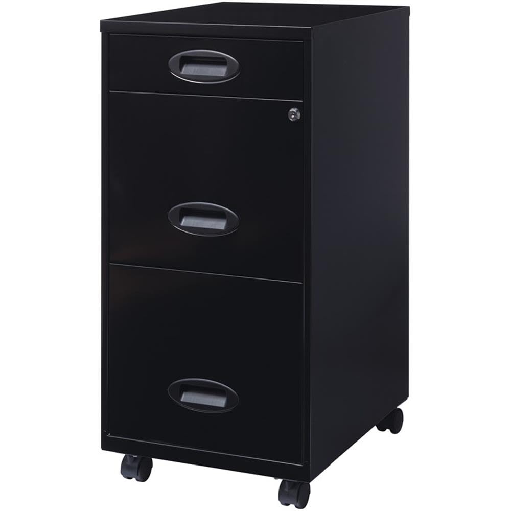 Black Metal 3 Drawer Vertical Filing Cabinet P467918
