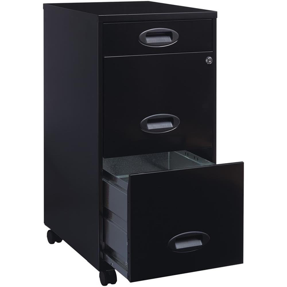 Black Metal 3 Drawer Vertical Filing Cabinet P467918