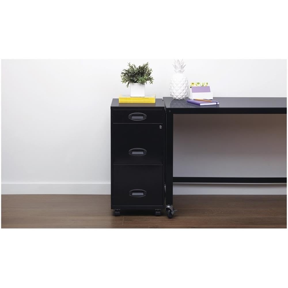 Black Metal 3 Drawer Vertical Filing Cabinet P467918