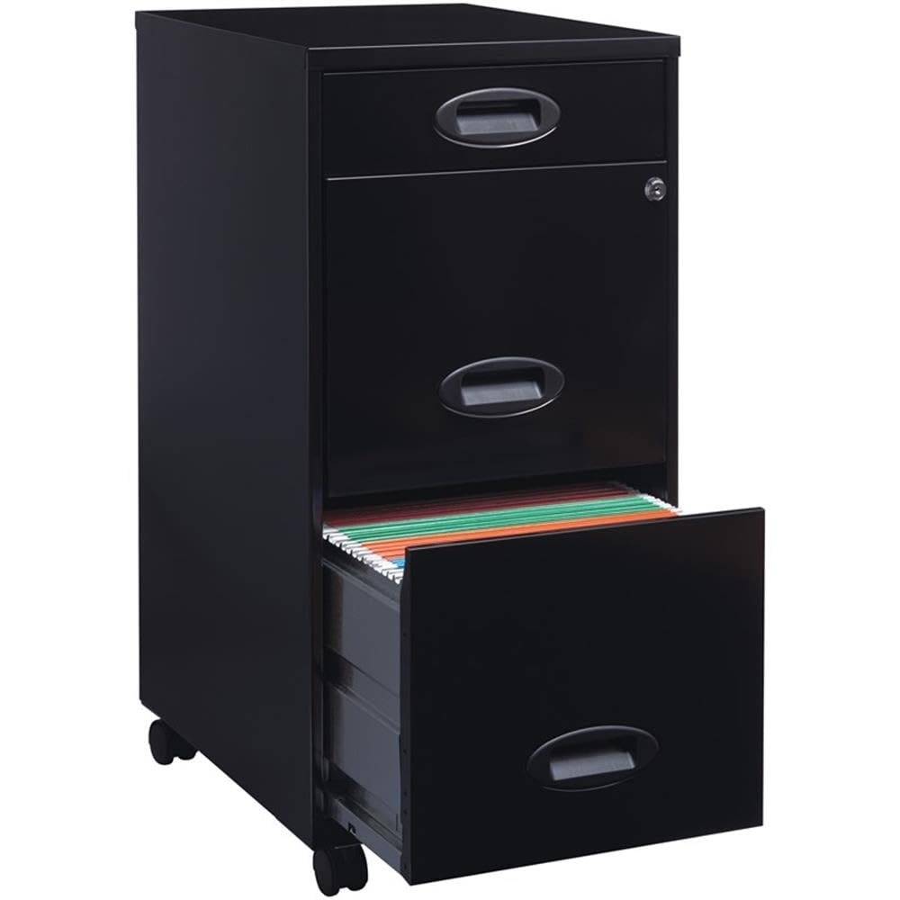 Black Metal 3 Drawer Vertical Filing Cabinet P467918