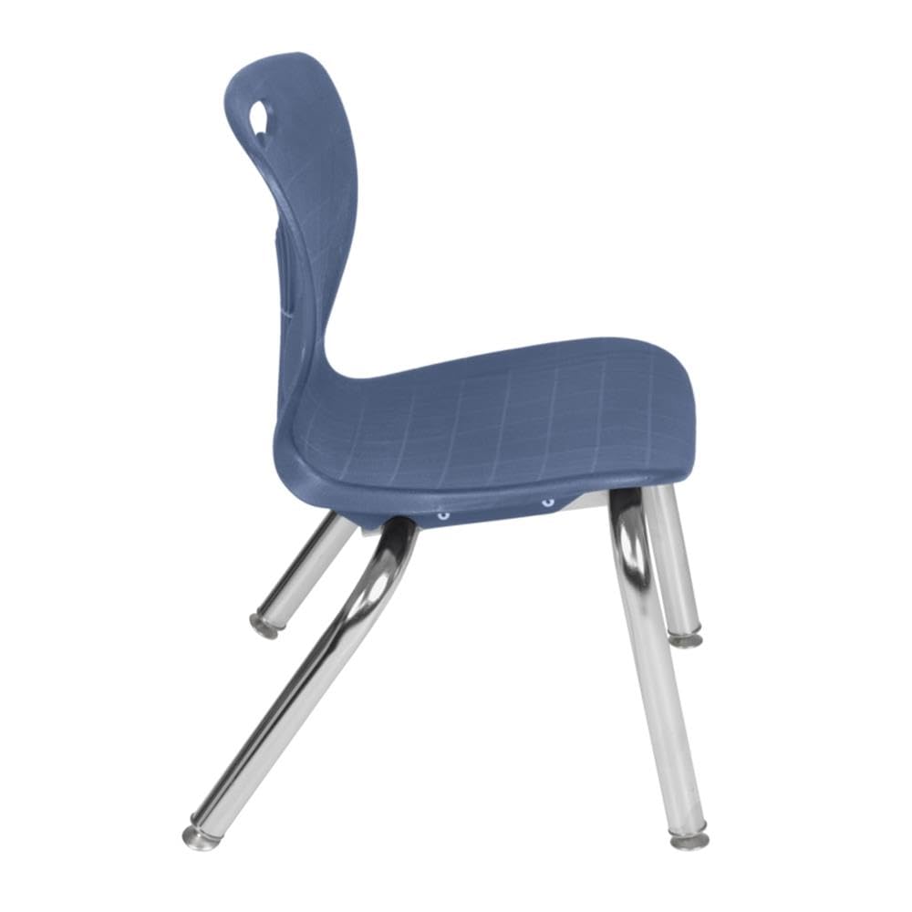 36" Square Mobile Table with 4 Navy Blue Stackable Chairs A74729