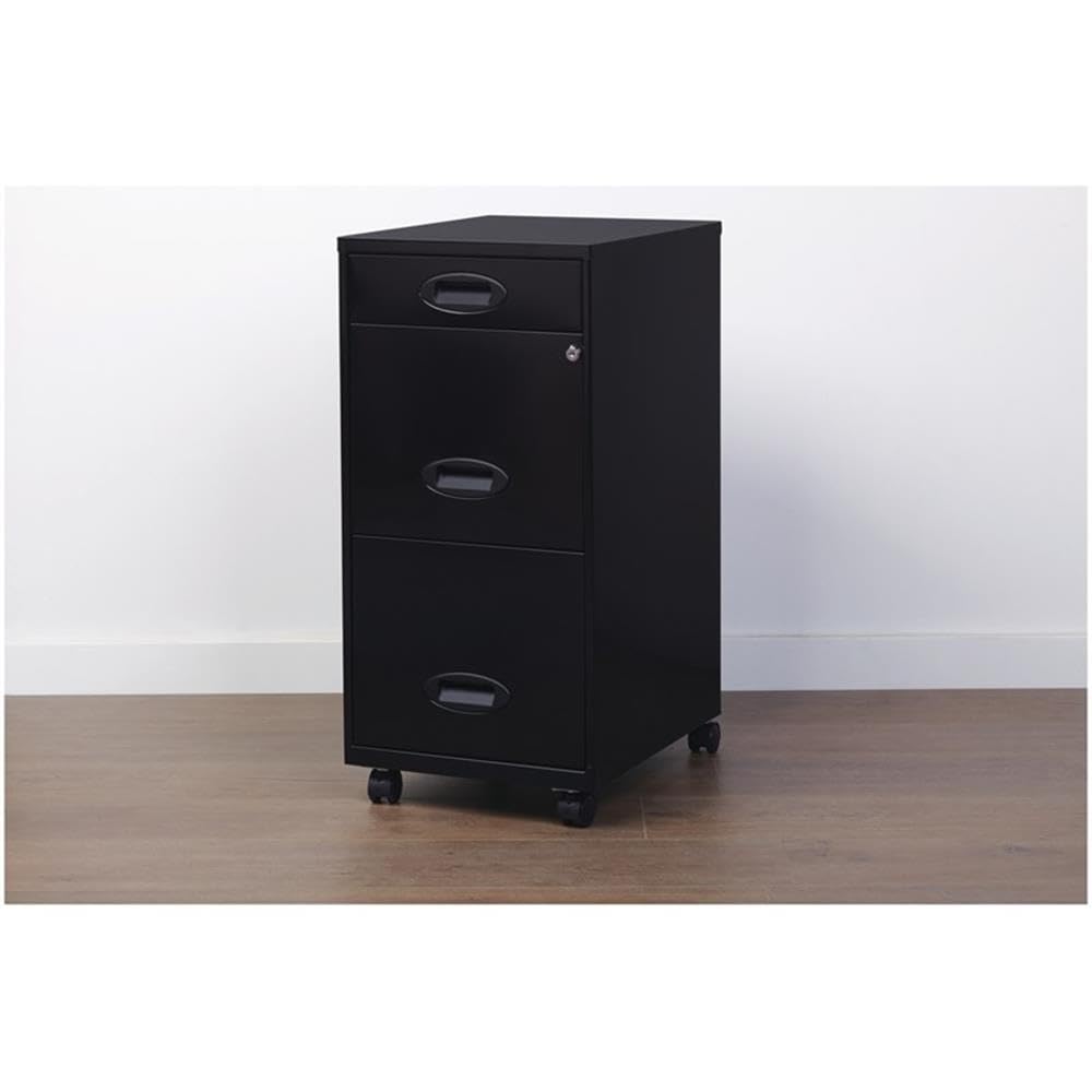 Black Metal 3 Drawer Vertical Filing Cabinet P467918