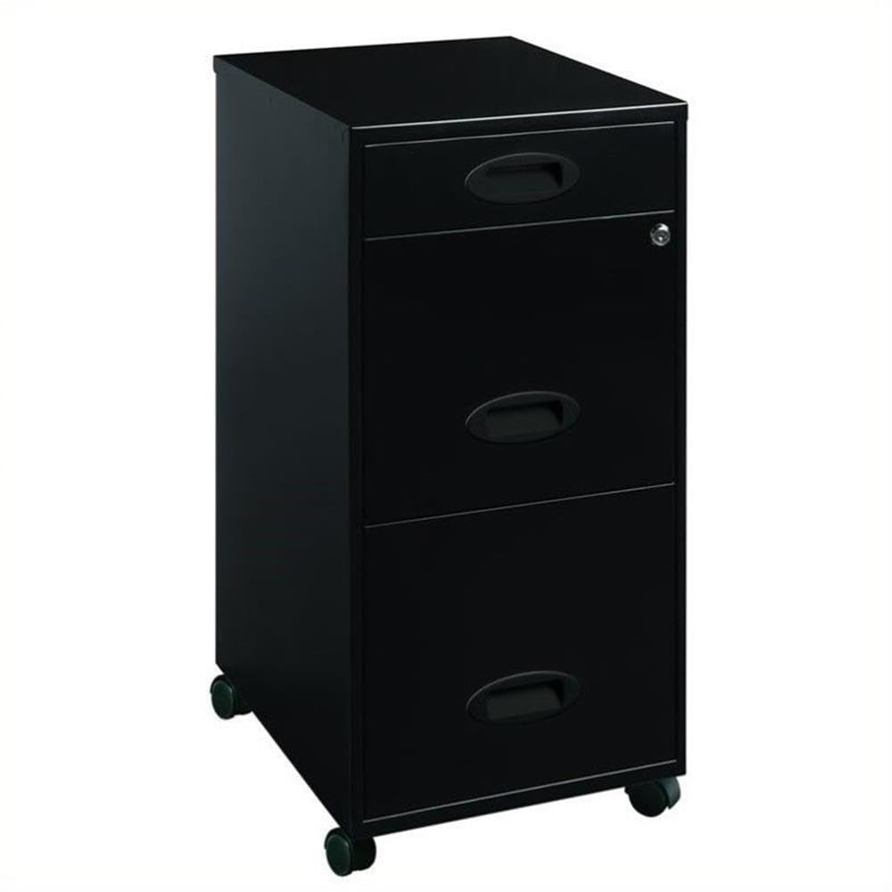 Black Metal 3 Drawer Vertical Filing Cabinet P467918