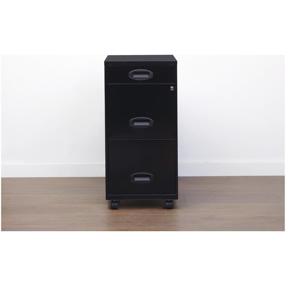Black Metal 3 Drawer Vertical Filing Cabinet P467918