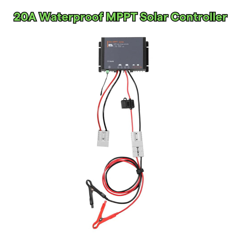 300W 12V Portable Solar Panel Blanket with 20A MPPT Charger Controller T53307