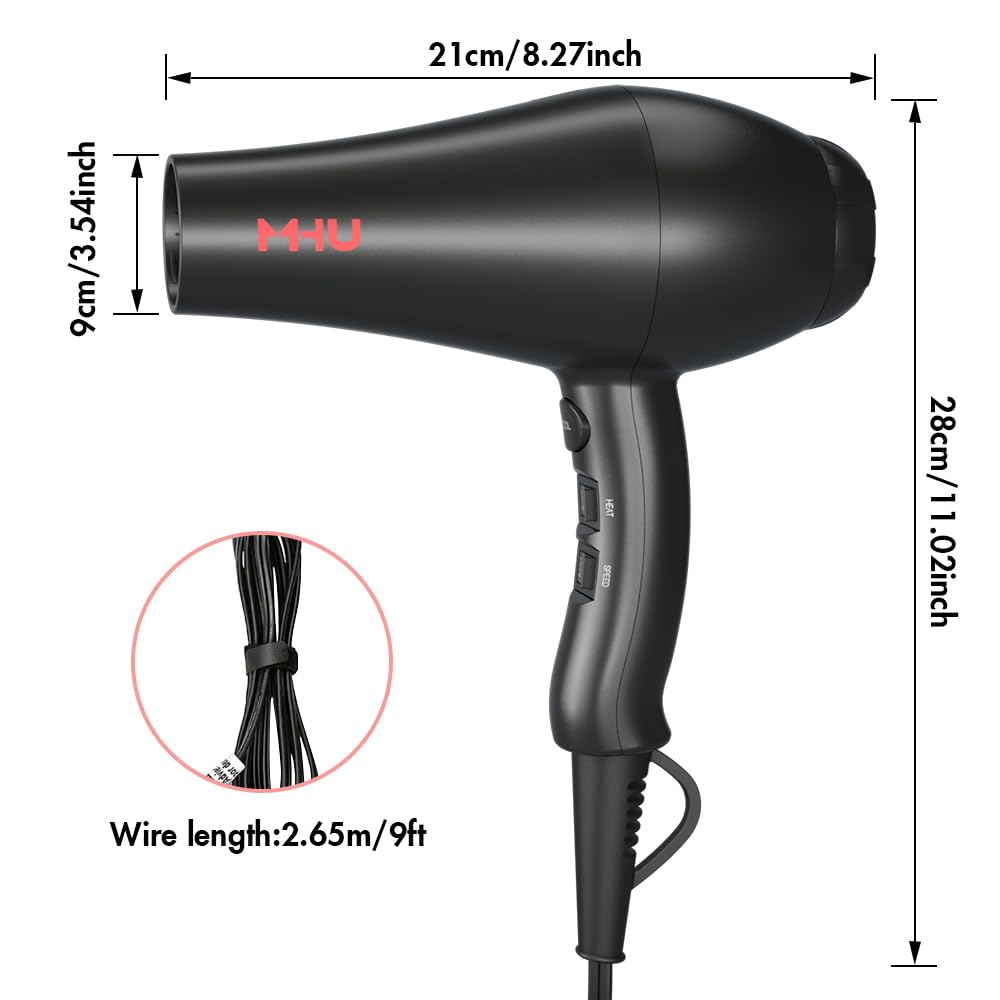 1875W Far Infrared Hair Dryer Black M945