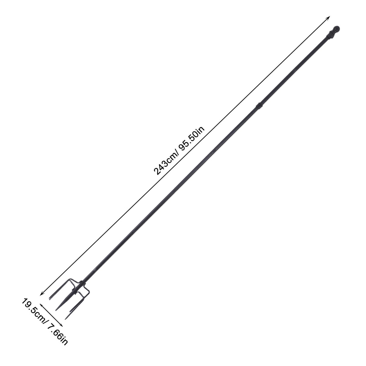 Stainless Steel In Ground Flag Pole with 5 Prongs Base N184