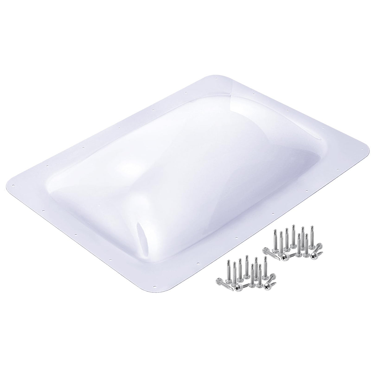 18" x 26" RV Shower Skylight Cover Outer Dome with Inner Dome and Sealant, White T605