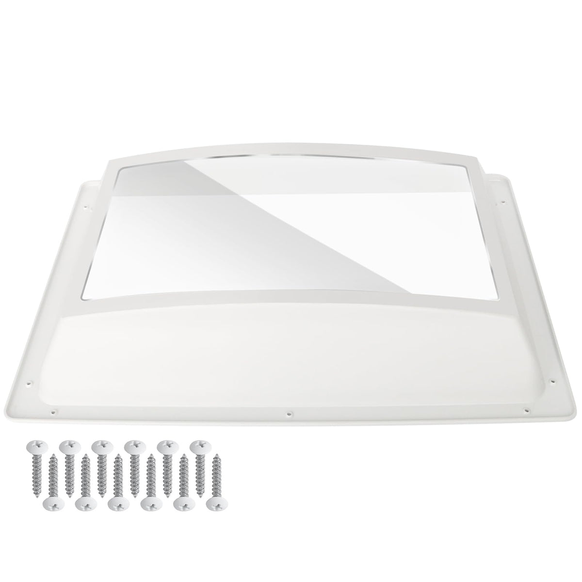 18" x 26" RV Shower Skylight Cover Outer Dome with Inner Dome and Sealant, White T605