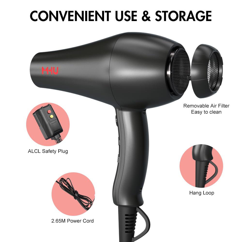 1875W Far Infrared Hair Dryer Black M945