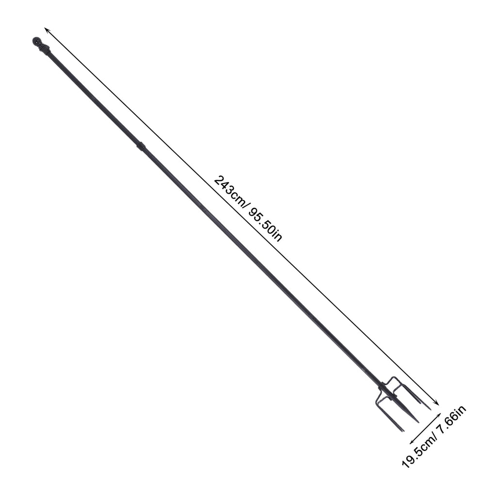 Stainless Steel In Ground Flag Pole with 5 Prongs Base N184