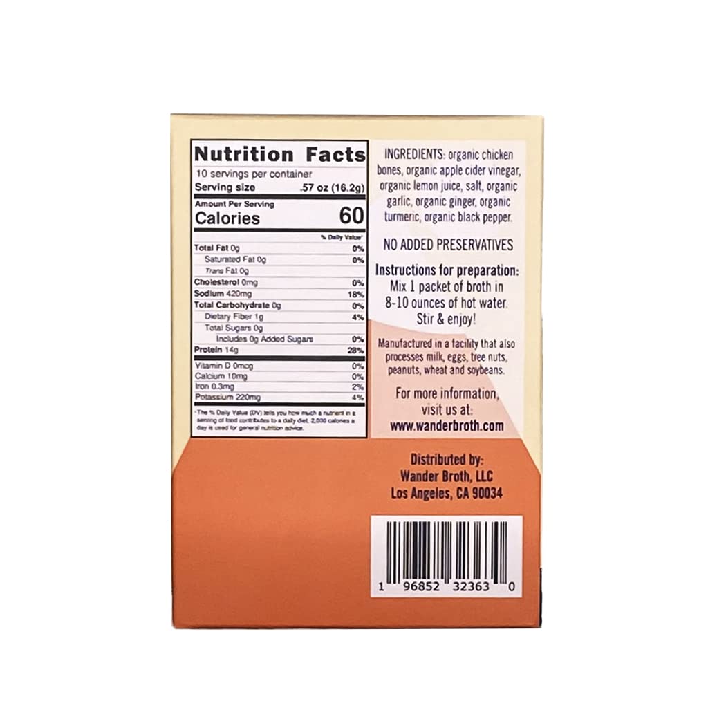 Organic Turmeric Ginger Chicken Bone Broth 10 Pack W1536