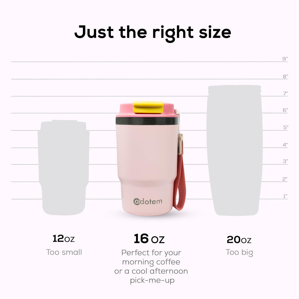 16oz Insulated Stainless Steel Tumbler with Straw & Lid F194