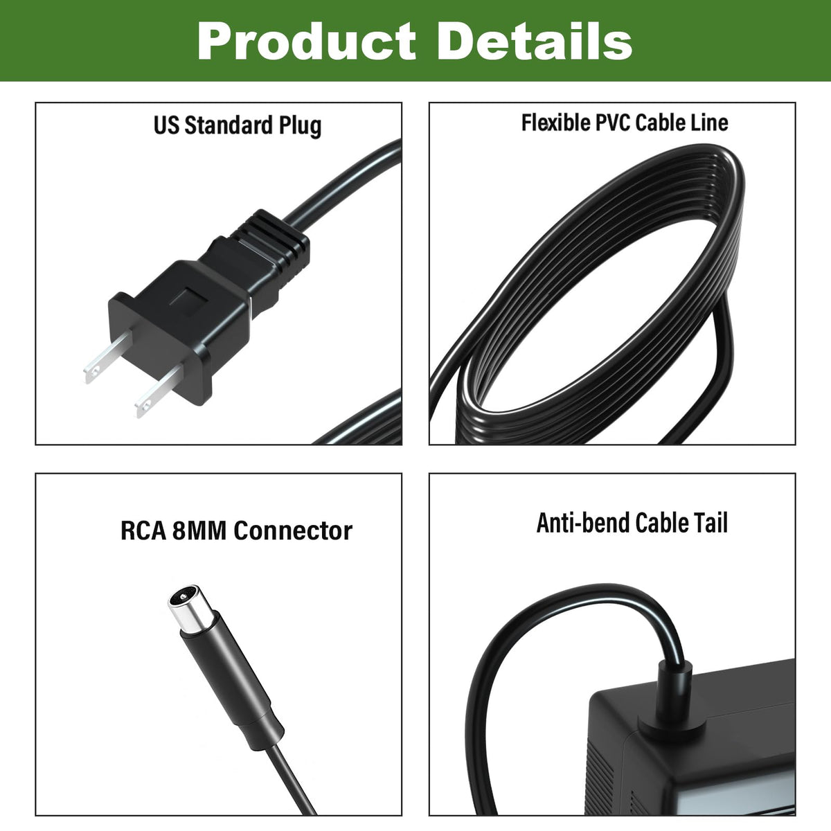 42V 2A Battery Charger Power Adapter Cord B885