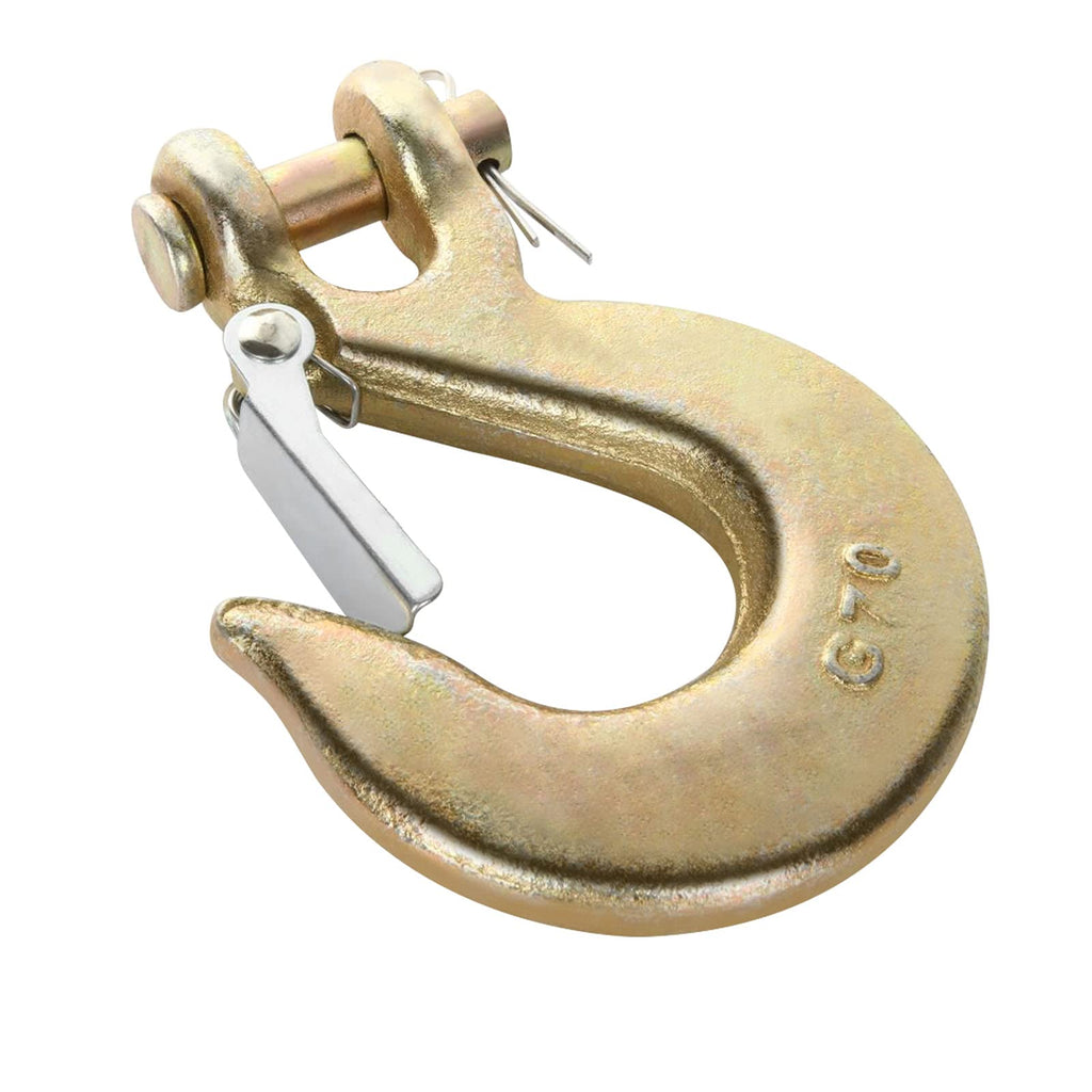 3/8 Inch Heavy Duty Forged Steel Clevis Slip Hook with Latch, 4 Pack Z52487