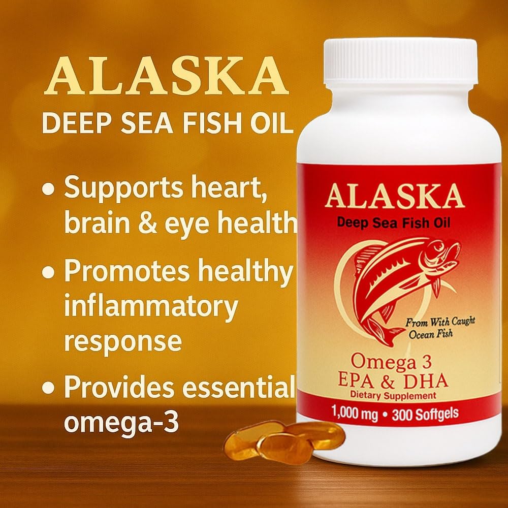 Omega 3 Fish Oil 1000mg 300 Softgels U70642