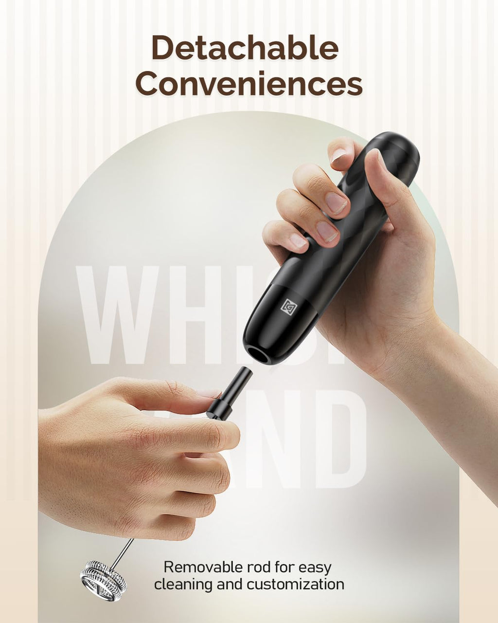 Rechargeable Milk Frother with Detachable Wand F133