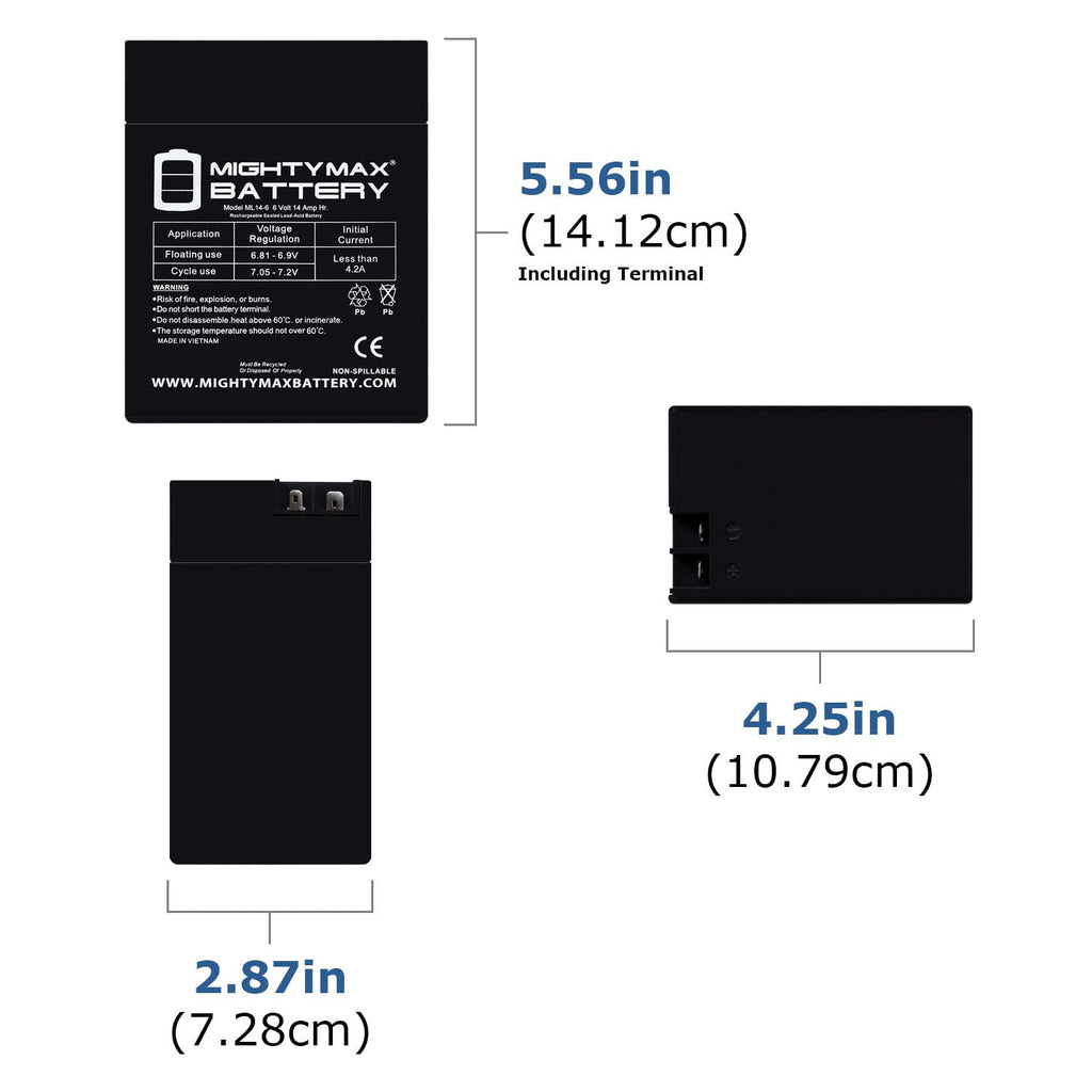 6V 14Ah AGM Replacement Battery 4 Pack I46588