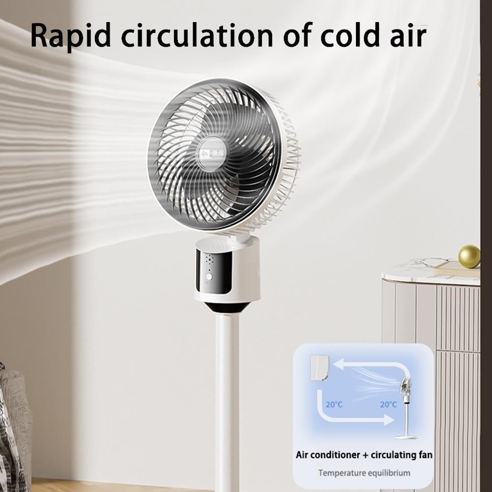 Standing Fan with Remote, 90° Oscillating, 3 Speeds, Adjustable Height W524