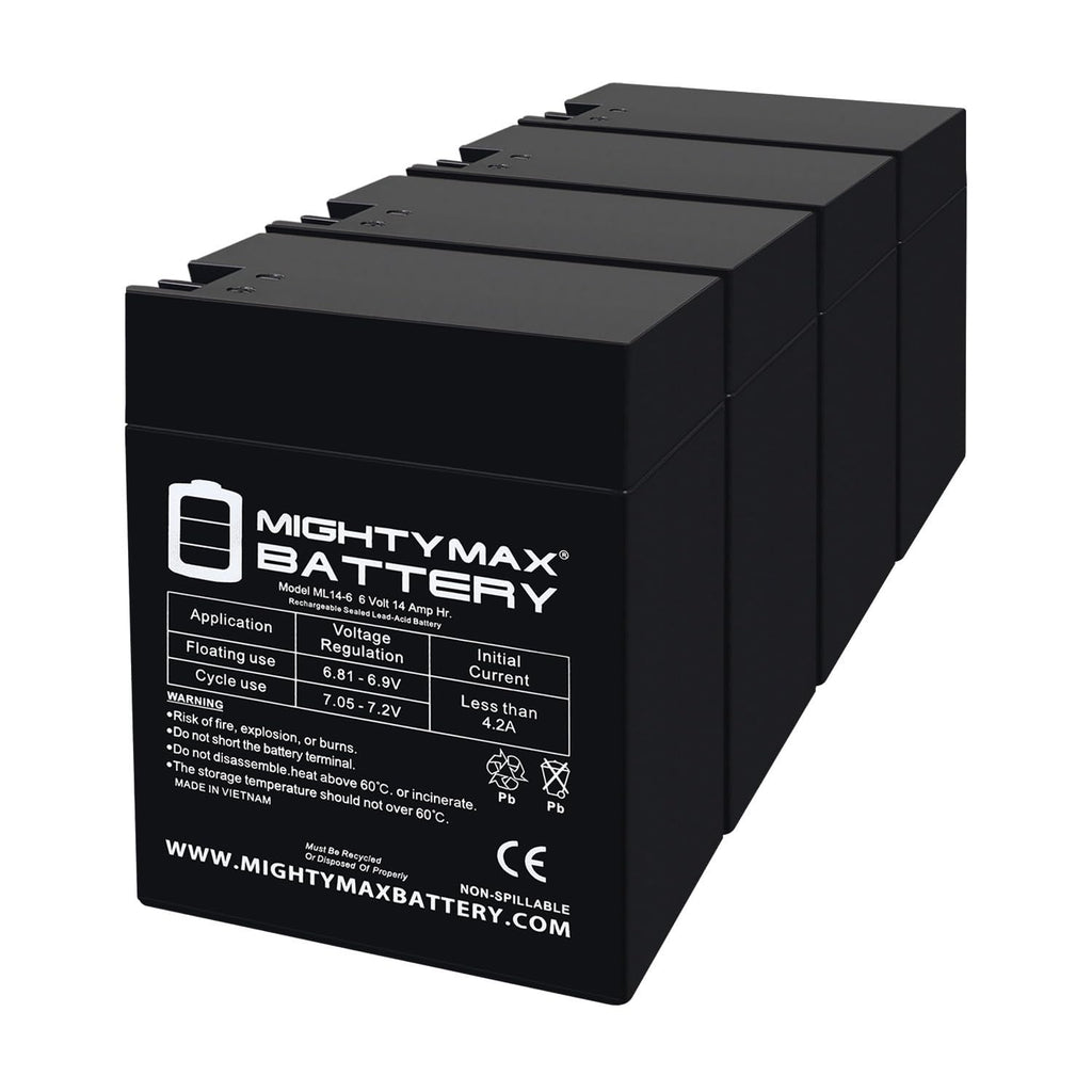 6V 14Ah AGM Replacement Battery 4 Pack I46588