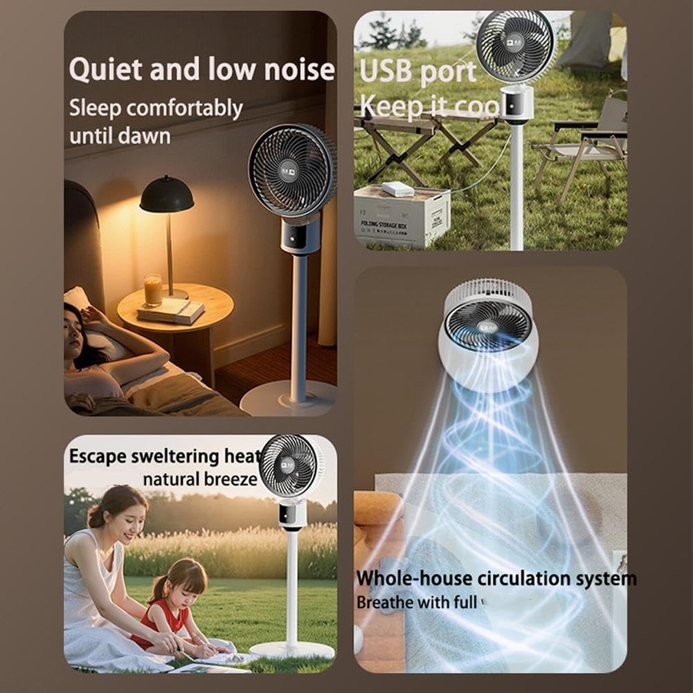 Standing Fan with Remote, 90° Oscillating, 3 Speeds, Adjustable Height W524