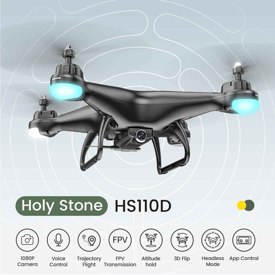 FPV RC Drone with 1080P HD Camera 2 Batteries Y1281