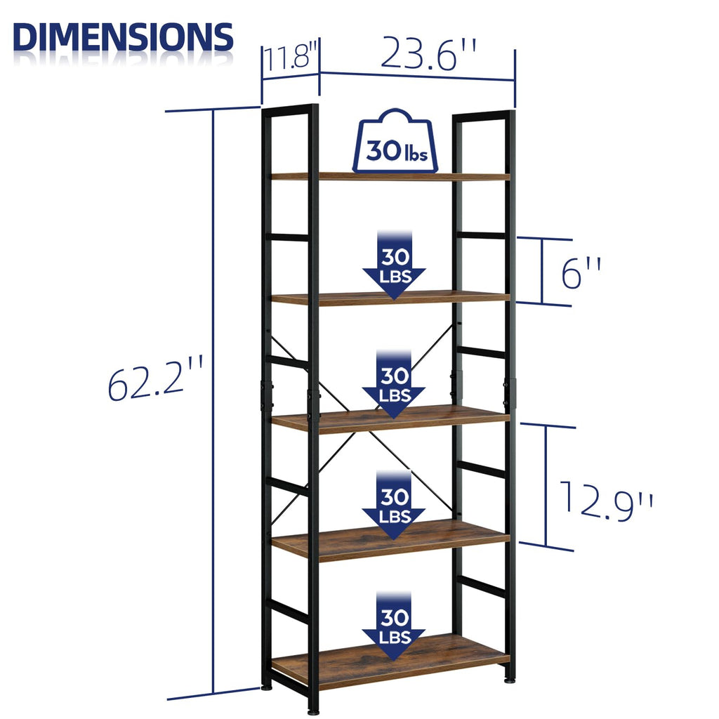 5 Tier Freestanding Bookshelf C165044