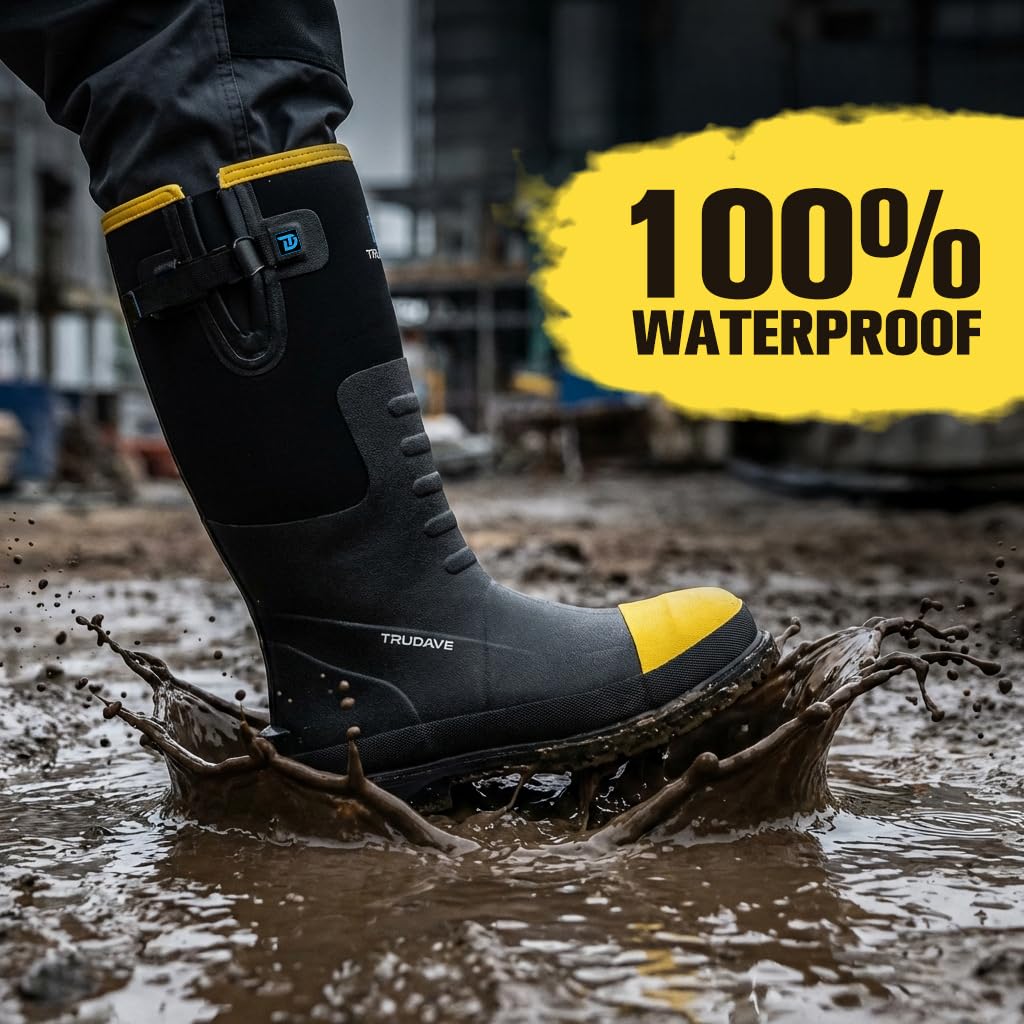 Steel Toe Waterproof Rubber Work Boots Q8657