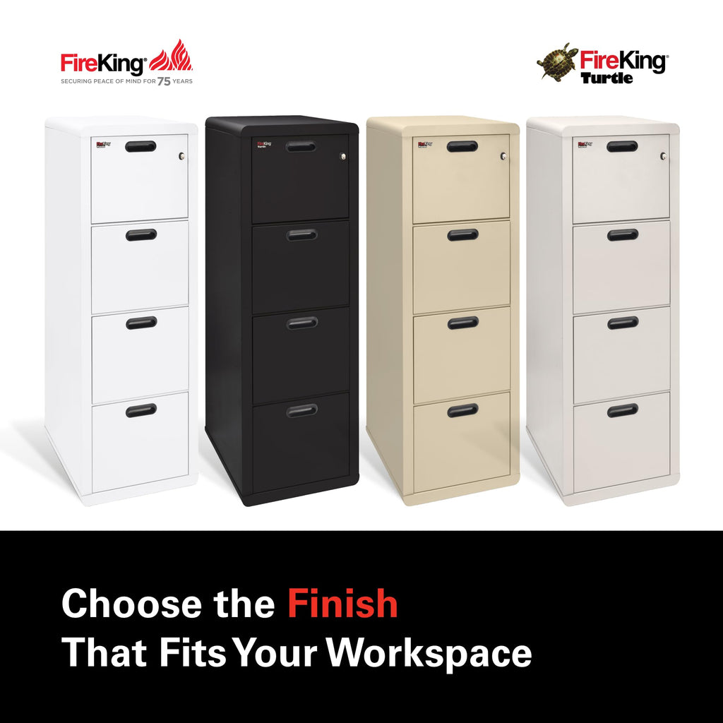 Black 4 Drawer Fire Rated File Cabinet C12100