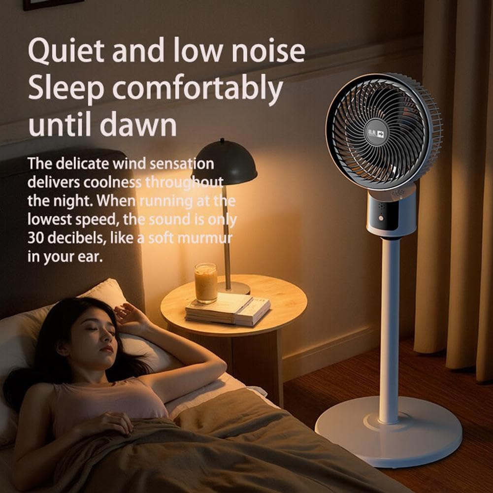 Standing Fan with Remote, 90° Oscillating, 3 Speeds, Adjustable Height W524