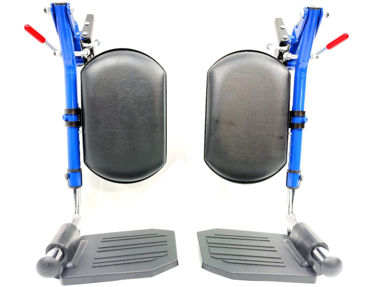 Blue Wheelchair Elevating Leg Rest with Padded Calf Pad J3135