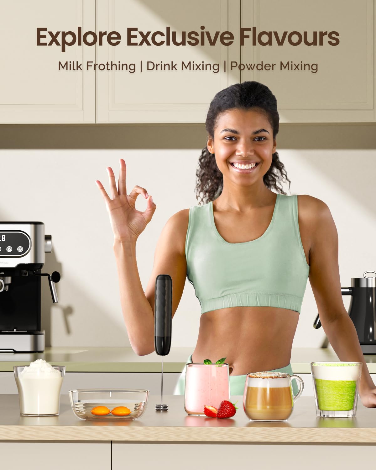 Rechargeable Milk Frother with Detachable Wand F133