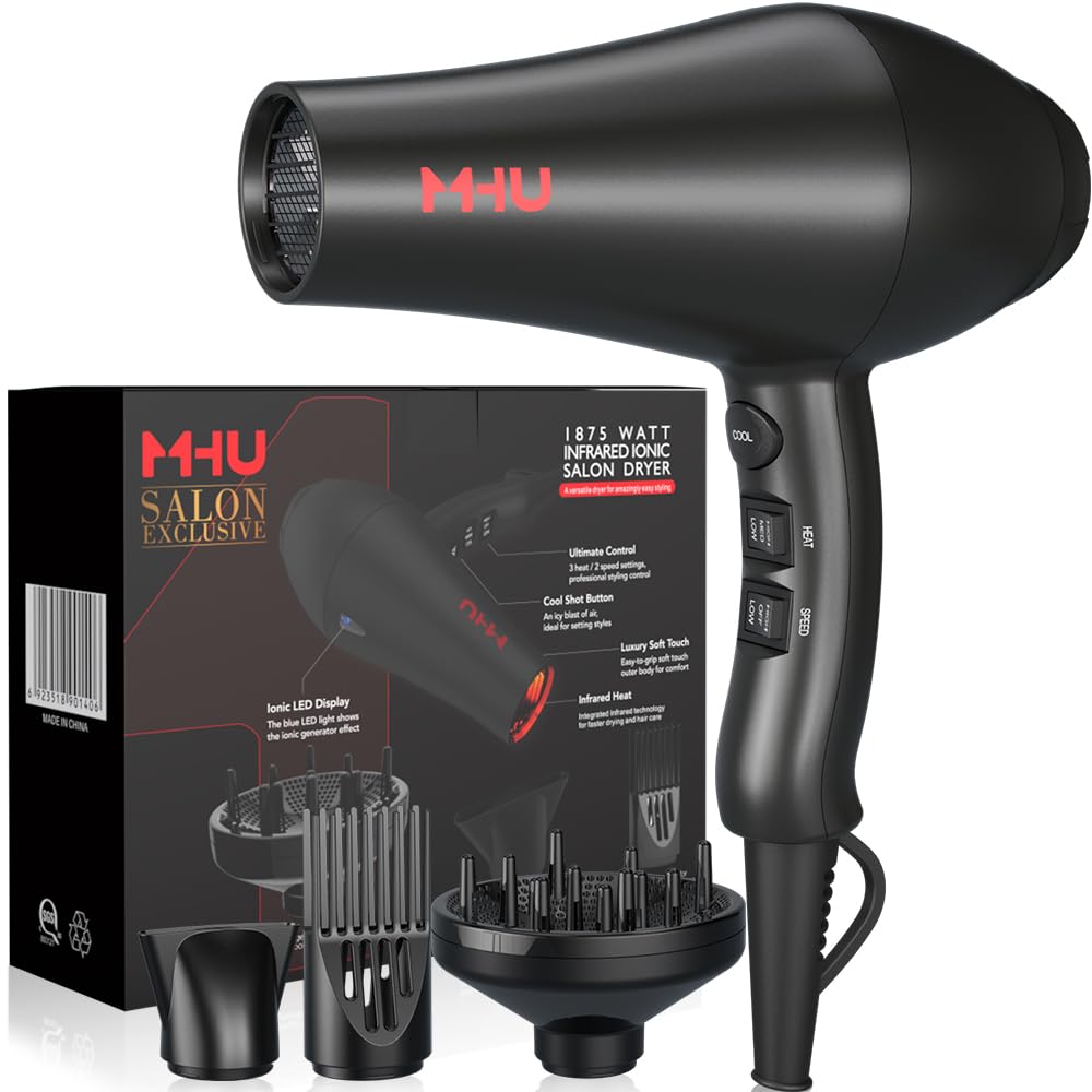 1875W Far Infrared Hair Dryer Black M945