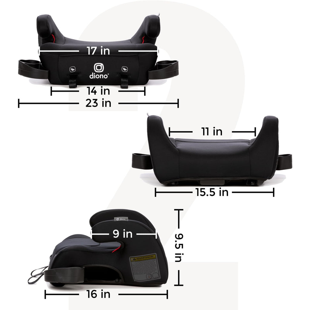 Black Backless Belt-Positioning Booster Seat P5590