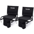 2-Pack Padded Folding Stadium Chairs with Back Support and Armrests R3696