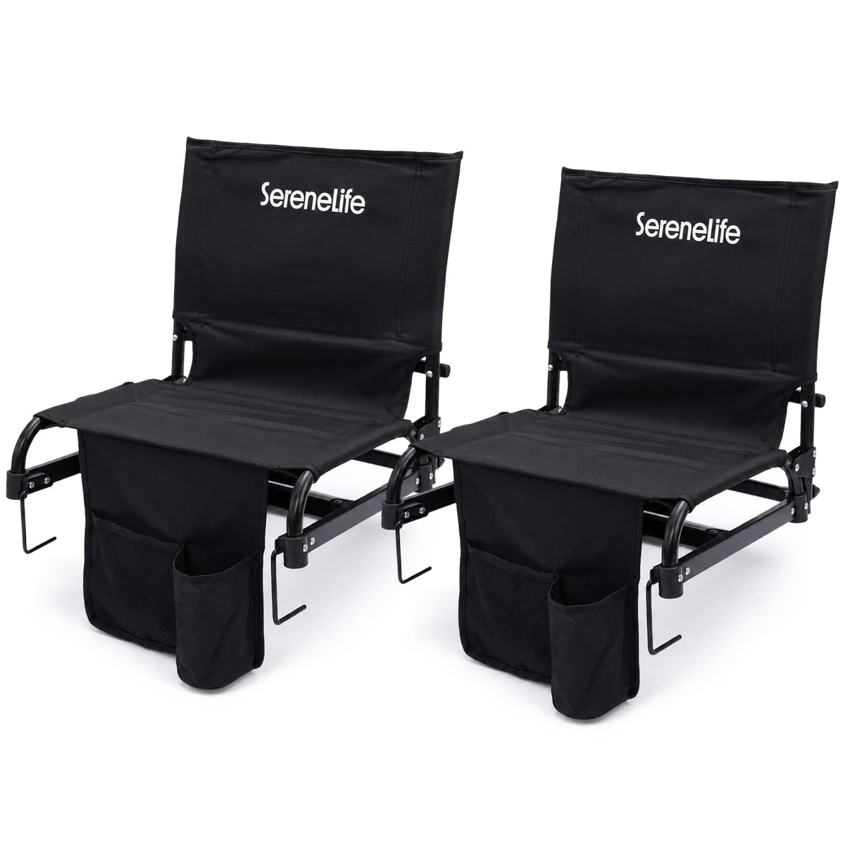 2-Pack Padded Folding Stadium Chairs with Back Support and Armrests R3696