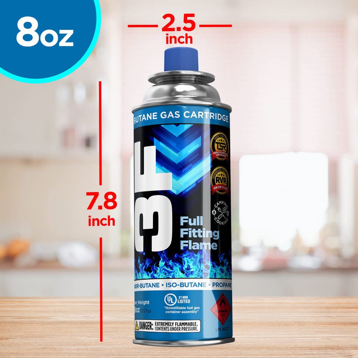 Butane Fuel Canister 8oz 4 Pack O547237