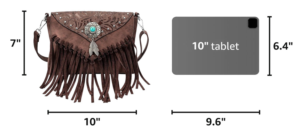 Small Turquoise Fringe Crossbody Handbag Y8124