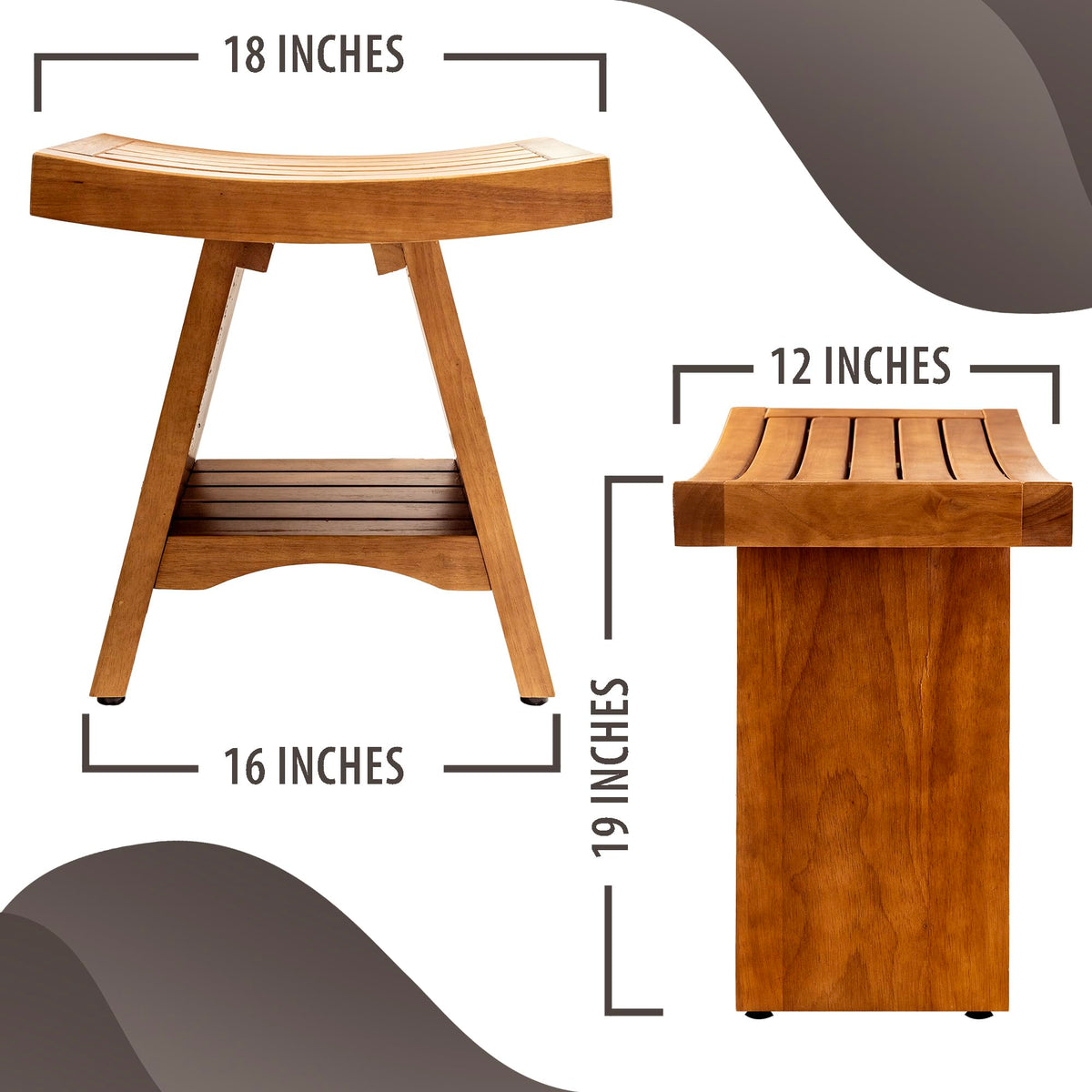 Teak Shower Bench 18 Inches J944