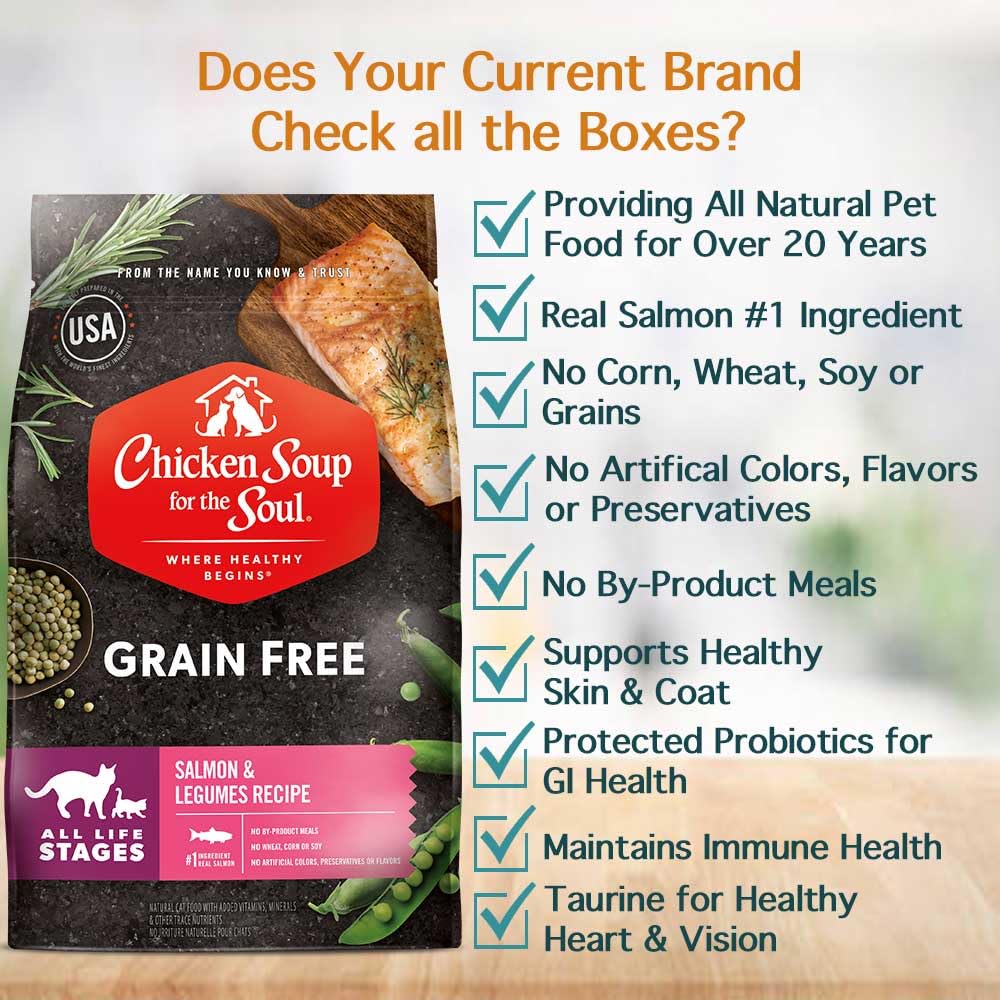 All Natural Grain-Free Dry Cat Food Salmon & Legumes 4lb Y8543
