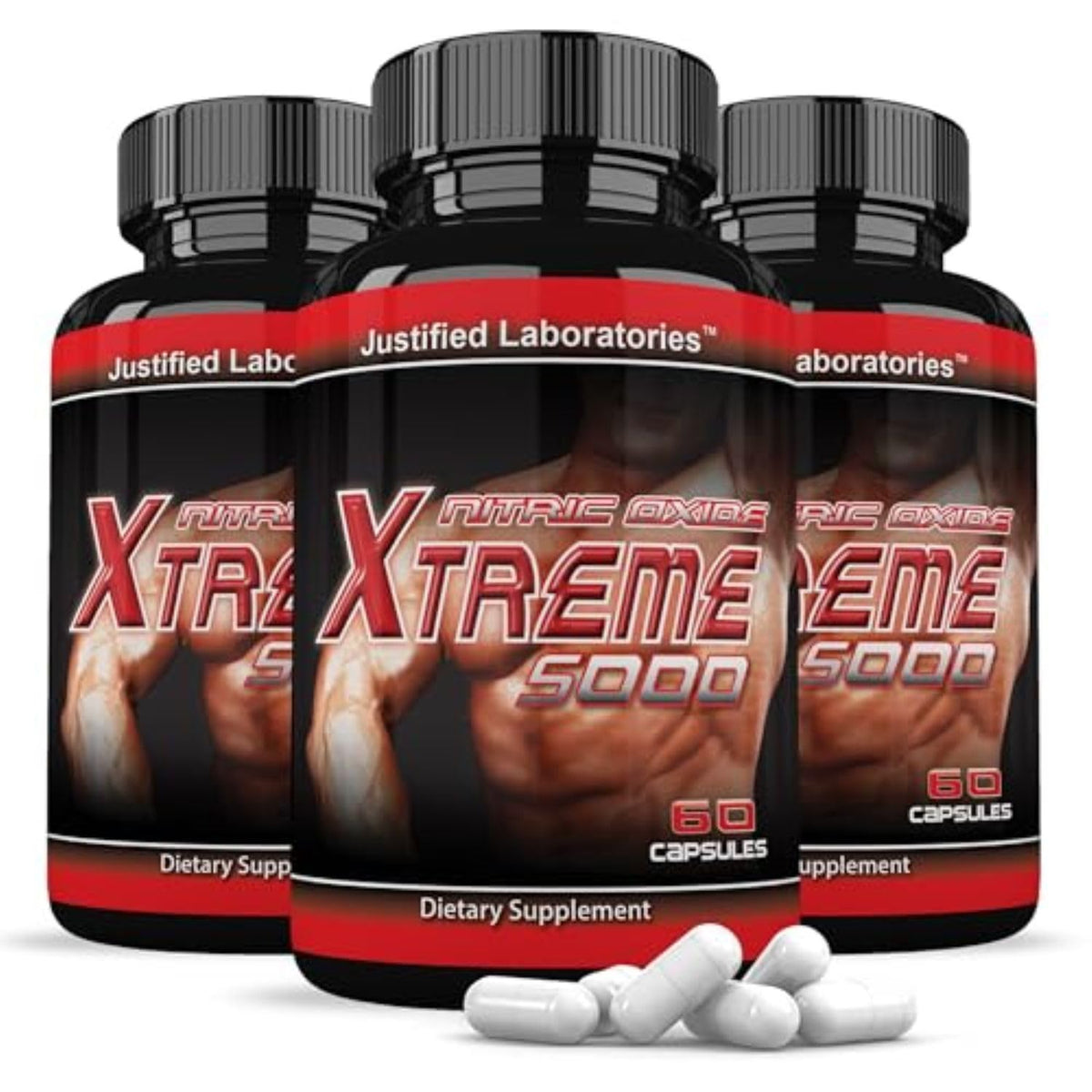 L-Arginine Men's Health Supplement 60 Capsules Pack of 3 A7703