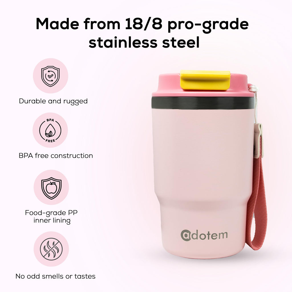 16oz Insulated Stainless Steel Tumbler with Straw & Lid F194