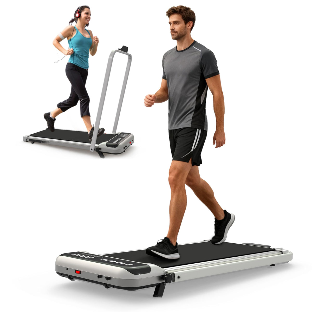 3 in 1 Compact Under Desk Treadmill with Handle Bar P638241