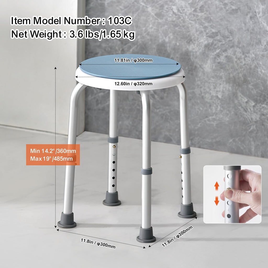 Adjustable Non-Slip Shower Chair 300 lbs Capacity I189002
