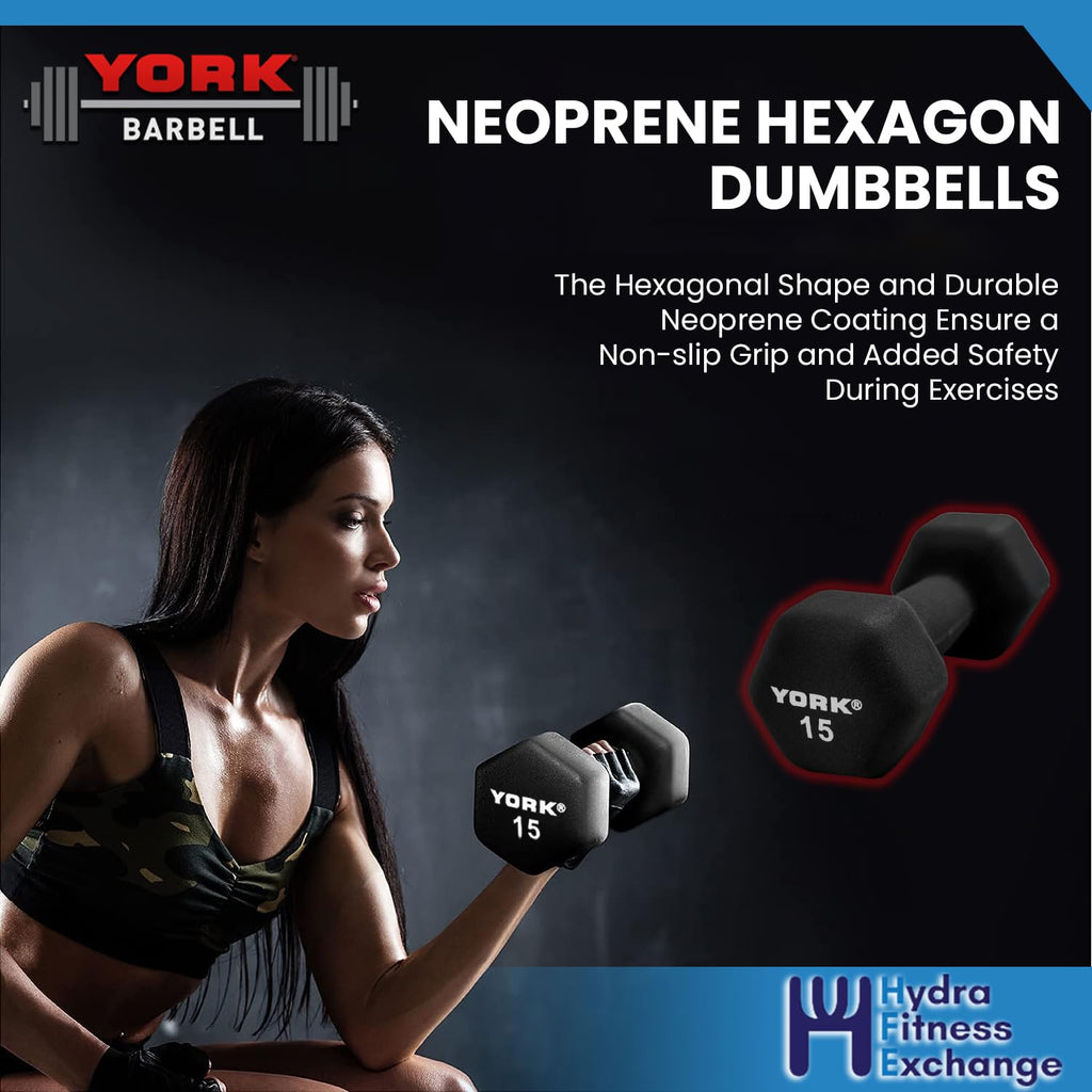 Neoprene Hexagon Dumbbells with Cast Ergo Handle, 10lb Pack of 4 Y626183