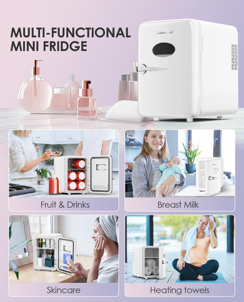 4L Pearly White Mini Skincare Fridge X261005