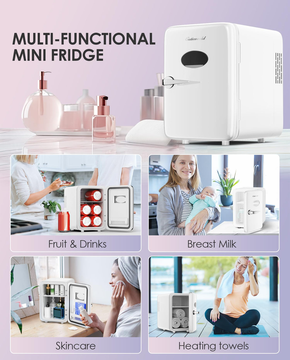 4L Pearly White Mini Skincare Fridge X261005