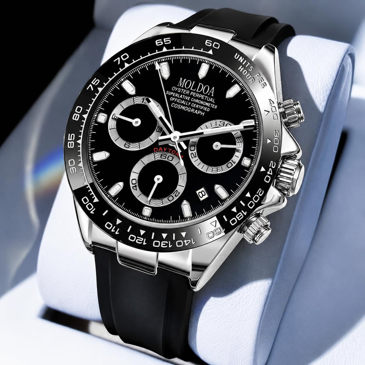 Men's Analog Quartz Chronograph Waterproof Silicone Strap Watch Q7927