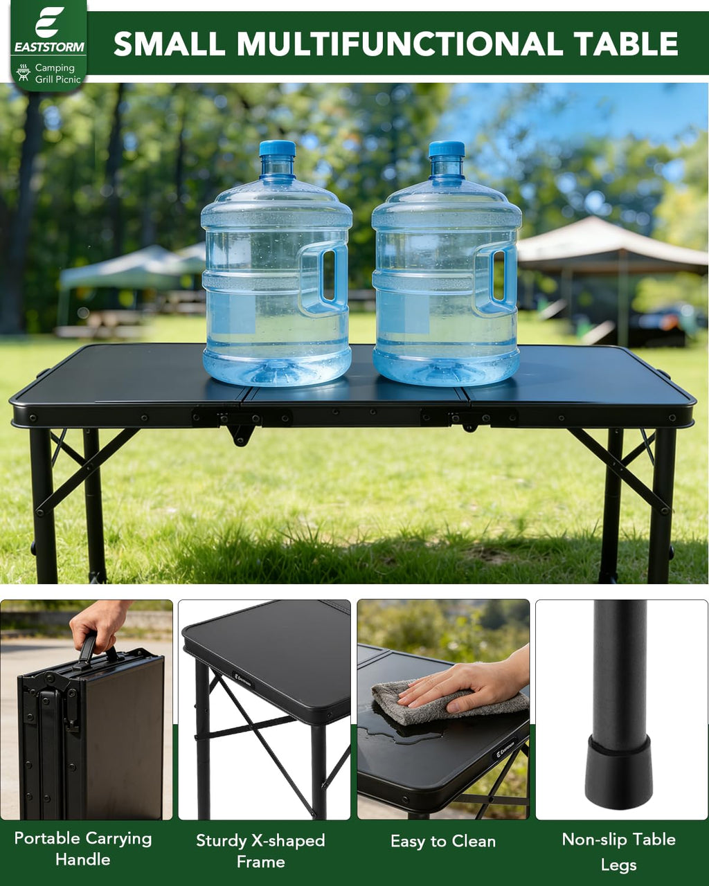 Small Folding Camping Table Black Z63381