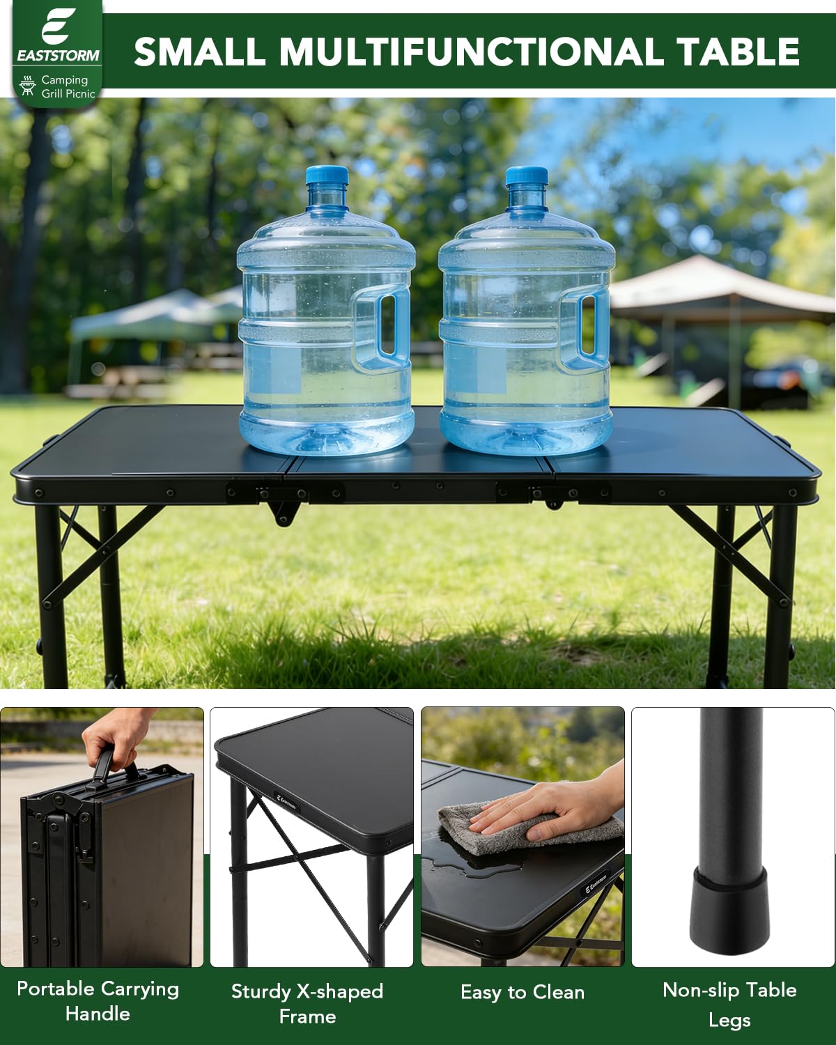 Small Folding Camping Table Black Z63381